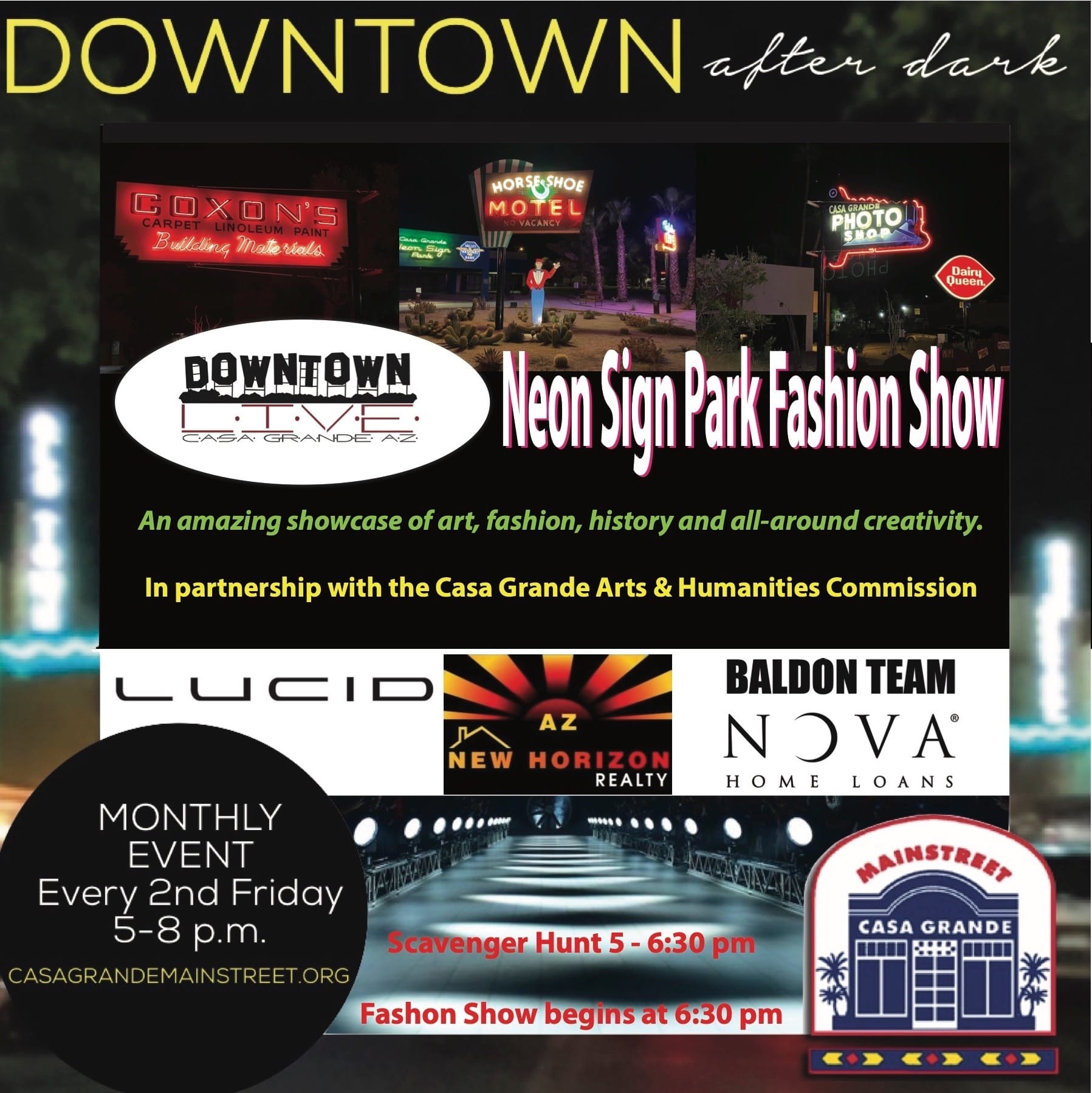 Neon Sign Park Fashion Show